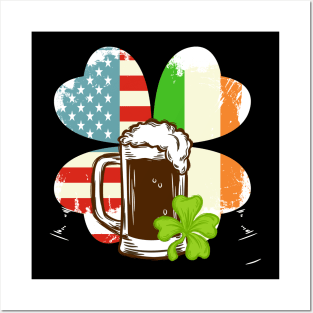St Patricks Day - Irish American Flag Posters and Art
